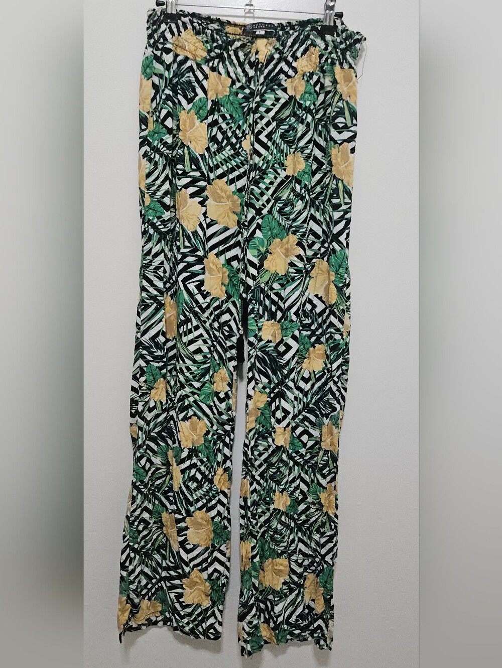 Boom Boom Jeans Tropical Rayon Wide Leg Palazzo Pants L - Picture 2 of 10